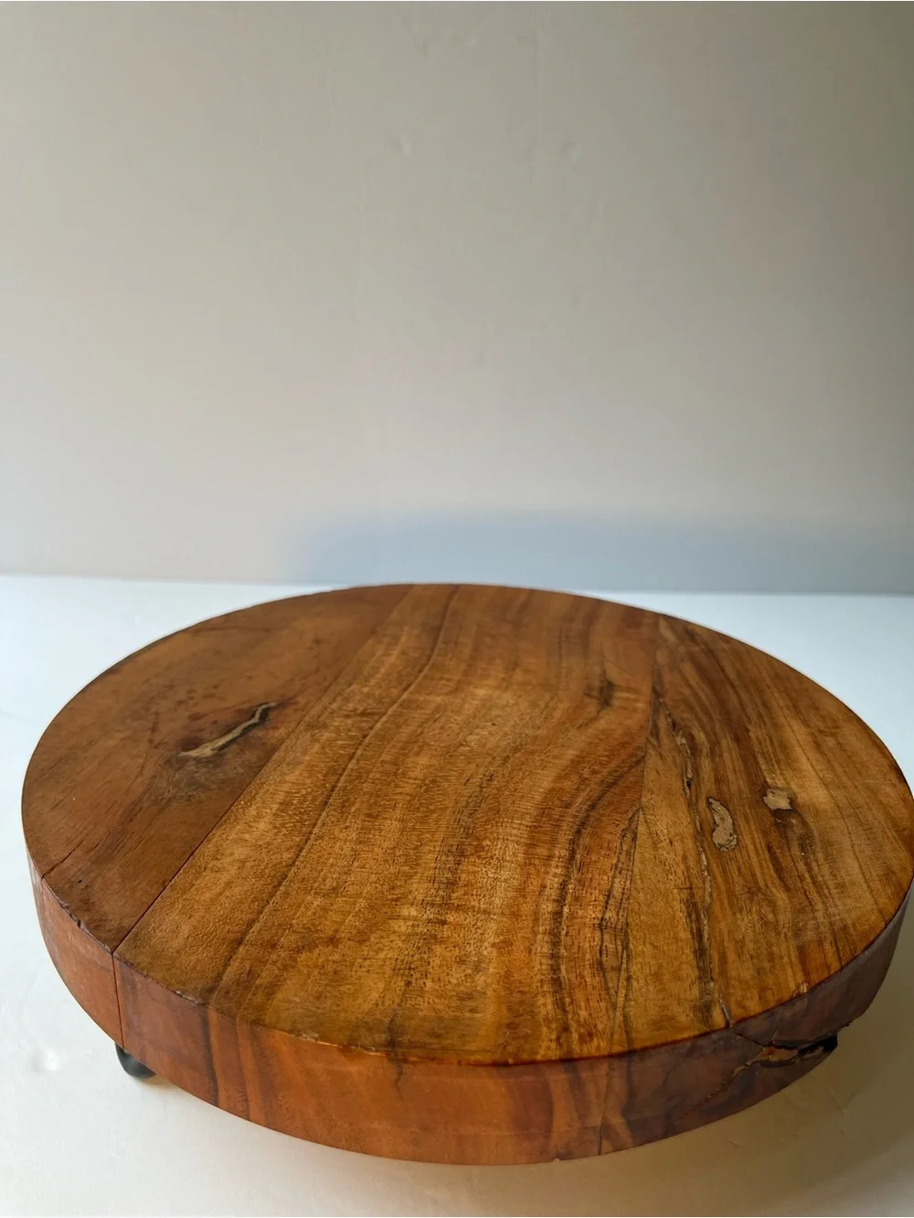 Wood Stand Pedestal Riser Thick Round Slab Hairpin Legs Boho Industrial 9